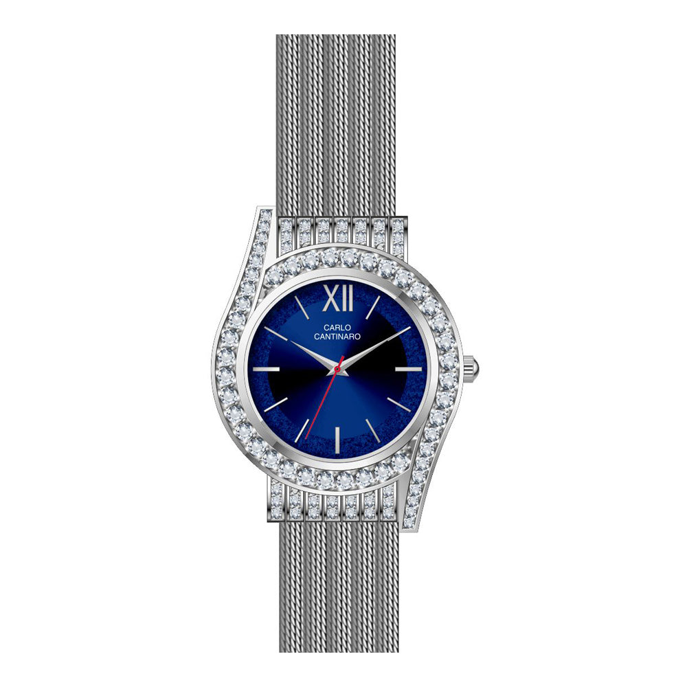 Carlo Cantinaro Éclat CC3021 — Argent et bleu
