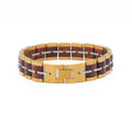 Bracelet Freyr Tri-Tone Stainless Steel & Red Sandalwood-0