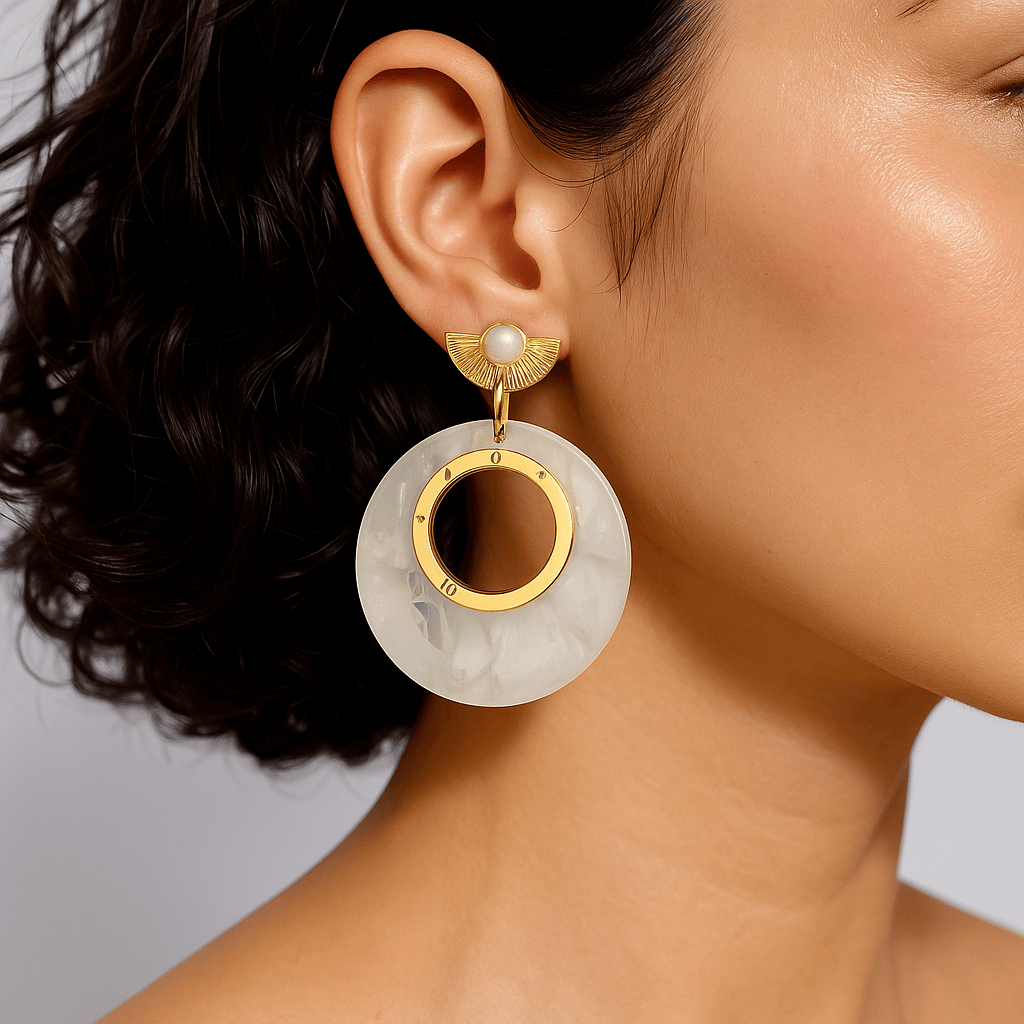 Earrings Sharon - Gold Plated Elegant Earrings-1