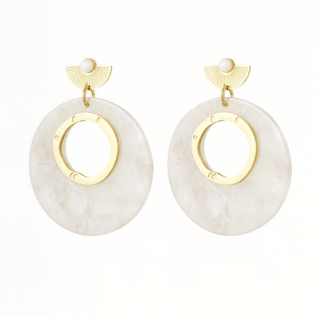 Earrings Sharon - Gold Plated Elegant Earrings-0