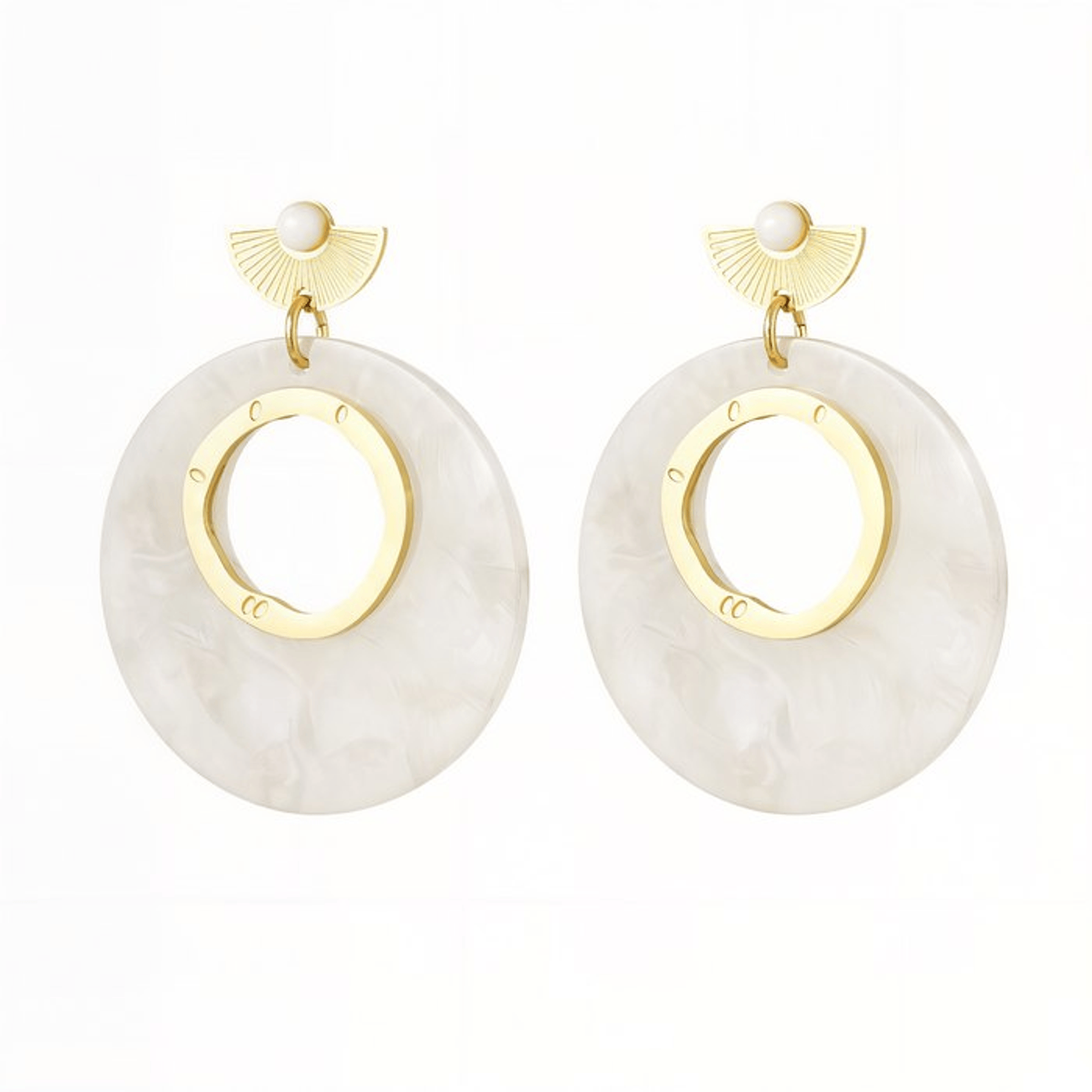 Earrings Sharon - Gold Plated Elegant Earrings-0